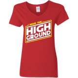 T-Shirts Red / S I Have the High Ground Women's V-Neck T-Shirt