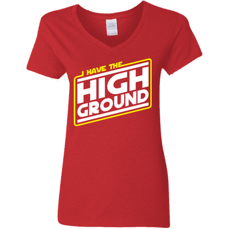 T-Shirts Red / S I Have the High Ground Women's V-Neck T-Shirt