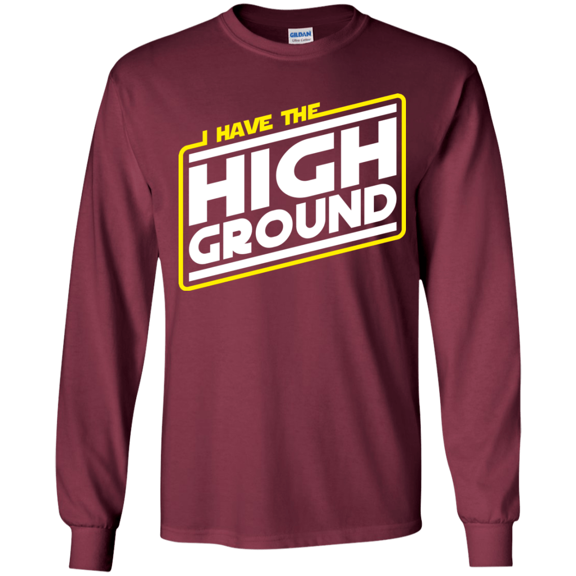 T-Shirts Maroon / YS I Have the High Ground Youth Long Sleeve T-Shirt