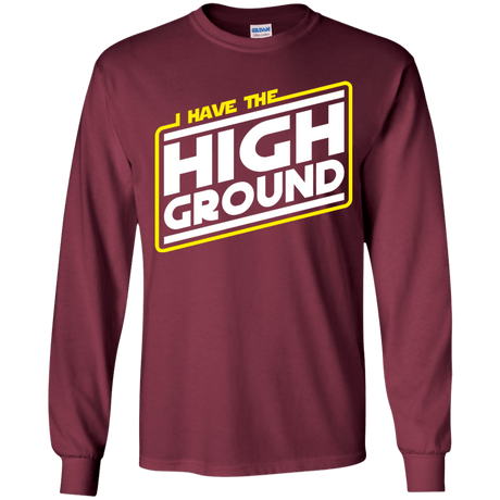 T-Shirts Maroon / YS I Have the High Ground Youth Long Sleeve T-Shirt