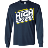 T-Shirts Navy / YS I Have the High Ground Youth Long Sleeve T-Shirt