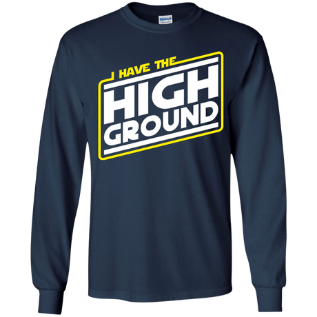 T-Shirts Navy / YS I Have the High Ground Youth Long Sleeve T-Shirt