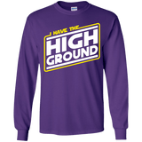 T-Shirts Purple / YS I Have the High Ground Youth Long Sleeve T-Shirt
