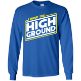 T-Shirts Royal / YS I Have the High Ground Youth Long Sleeve T-Shirt