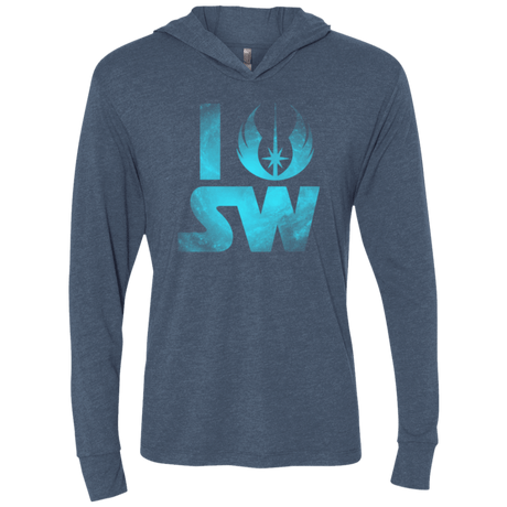 T-Shirts Indigo / X-Small I Jedi SW Triblend Long Sleeve Hoodie Tee