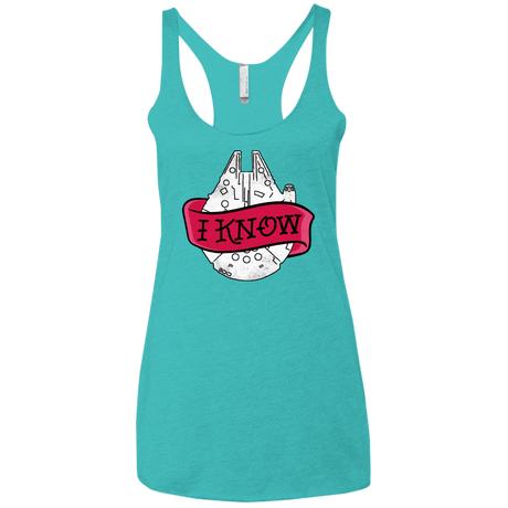 T-Shirts Tahiti Blue / X-Small I Know Women's Triblend Racerback Tank
