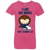 T-Shirts Hot Pink / YXS I Like Big Books Girls Premium T-Shirt
