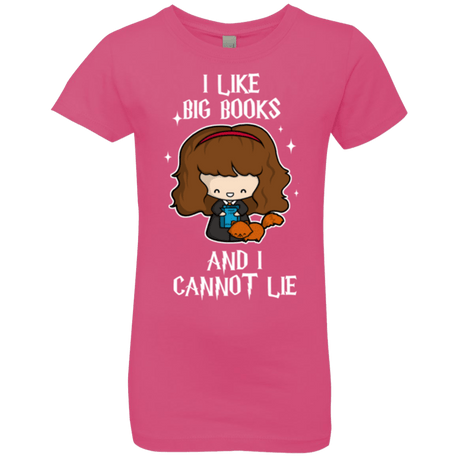 T-Shirts Hot Pink / YXS I Like Big Books Girls Premium T-Shirt