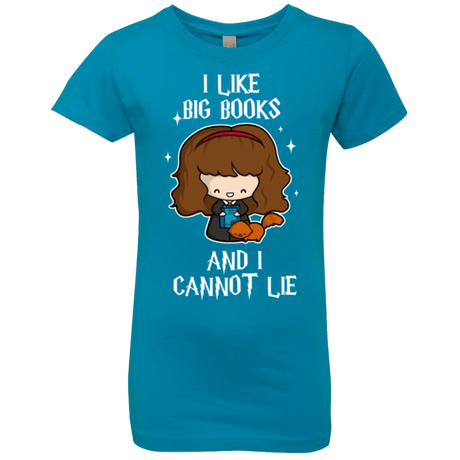 T-Shirts Turquoise / YXS I Like Big Books Girls Premium T-Shirt