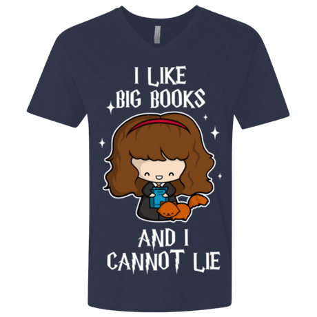 T-Shirts Midnight Navy / X-Small I Like Big Books Men's Premium V-Neck