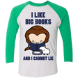 T-Shirts Heather White/Envy / X-Small I Like Big Books Triblend 3/4 Sleeve
