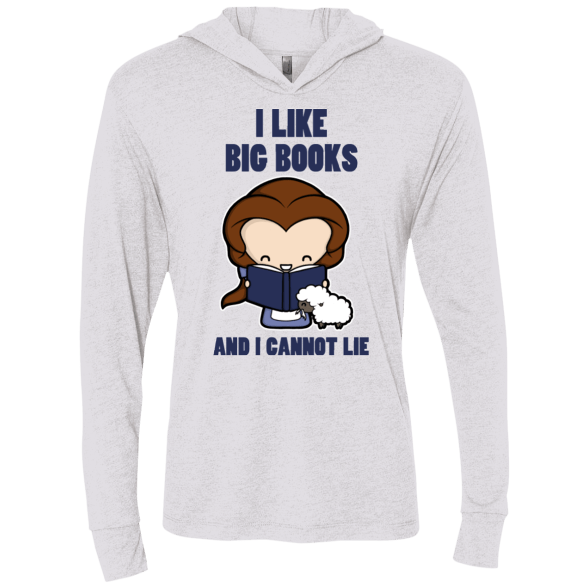 I Like Big Books Triblend Long Sleeve Hoodie Tee