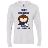 I Like Big Books Triblend Long Sleeve Hoodie Tee