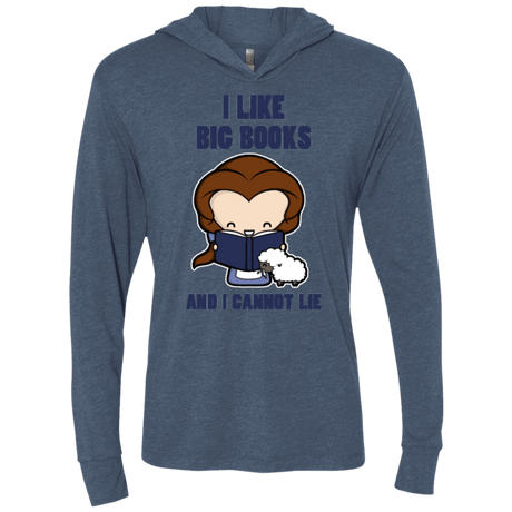 T-Shirts Indigo / X-Small I Like Big Books Triblend Long Sleeve Hoodie Tee