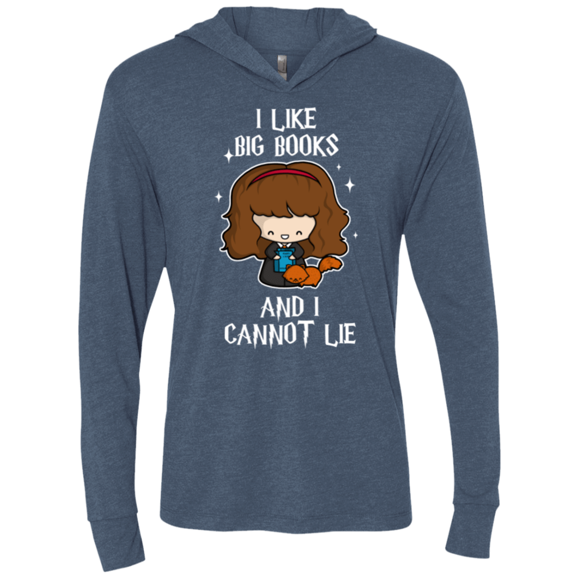 T-Shirts Indigo / X-Small I Like Big Books Triblend Long Sleeve Hoodie Tee
