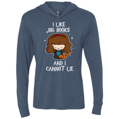 T-Shirts Indigo / X-Small I Like Big Books Triblend Long Sleeve Hoodie Tee