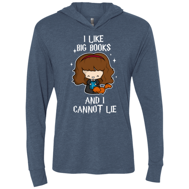 T-Shirts Indigo / X-Small I Like Big Books Triblend Long Sleeve Hoodie Tee