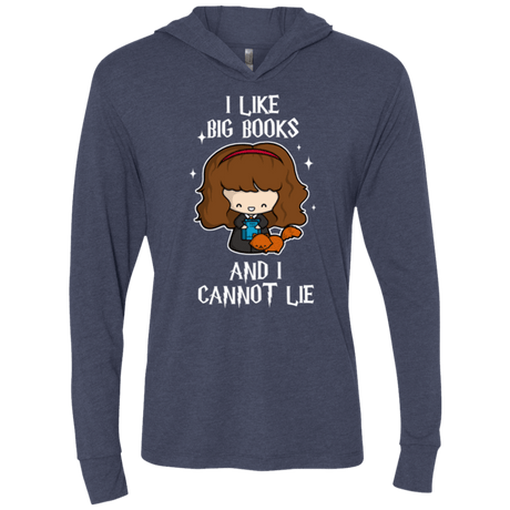 T-Shirts Vintage Navy / X-Small I Like Big Books Triblend Long Sleeve Hoodie Tee