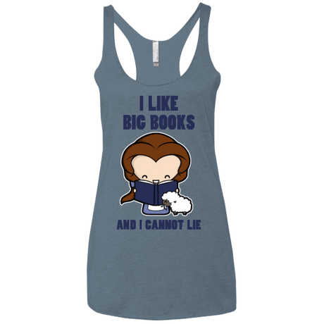 T-Shirts Indigo / X-Small I Like Big Books Women's Triblend Racerback Tank