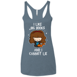 T-Shirts Indigo / X-Small I Like Big Books Women's Triblend Racerback Tank