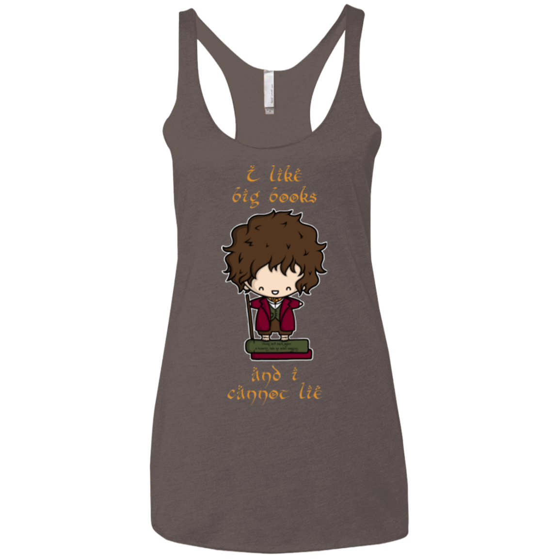 T-Shirts Macchiato / X-Small I Like Big Books Women's Triblend Racerback Tank