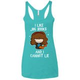 T-Shirts Tahiti Blue / X-Small I Like Big Books Women's Triblend Racerback Tank