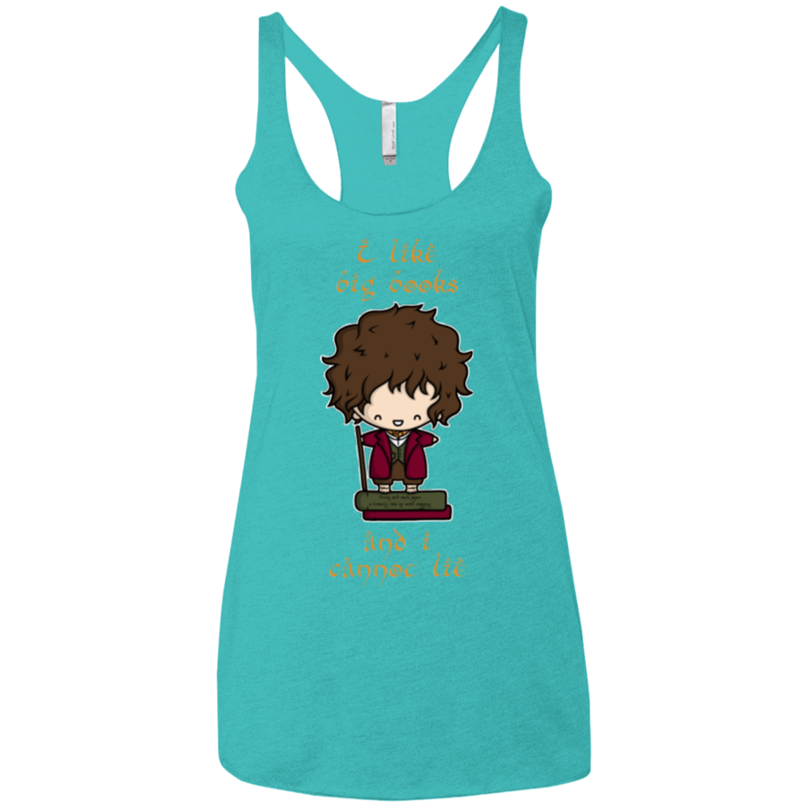 T-Shirts Tahiti Blue / X-Small I Like Big Books Women's Triblend Racerback Tank