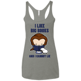 T-Shirts Venetian Grey / X-Small I Like Big Books Women's Triblend Racerback Tank