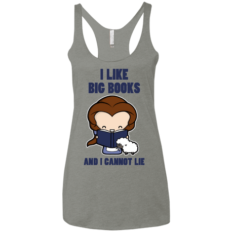 T-Shirts Venetian Grey / X-Small I Like Big Books Women's Triblend Racerback Tank