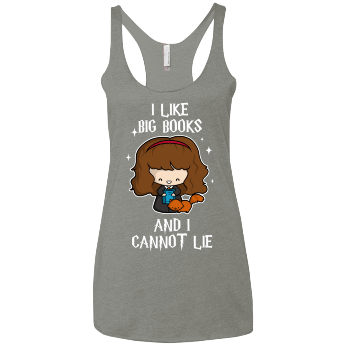 T-Shirts Venetian Grey / X-Small I Like Big Books Women's Triblend Racerback Tank