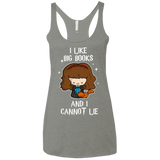 T-Shirts Venetian Grey / X-Small I Like Big Books Women's Triblend Racerback Tank