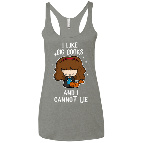 T-Shirts Venetian Grey / X-Small I Like Big Books Women's Triblend Racerback Tank
