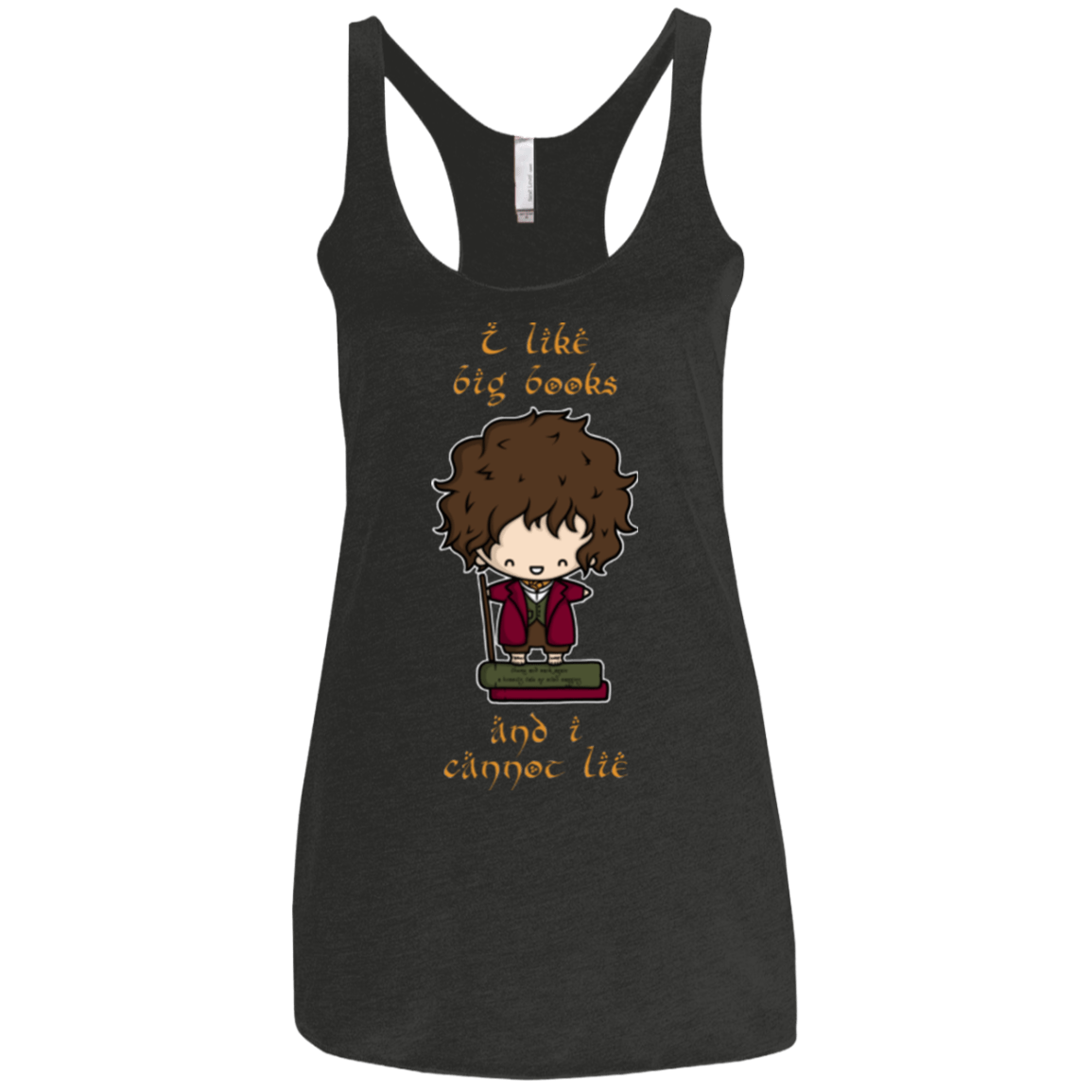 T-Shirts Vintage Black / X-Small I Like Big Books Women's Triblend Racerback Tank