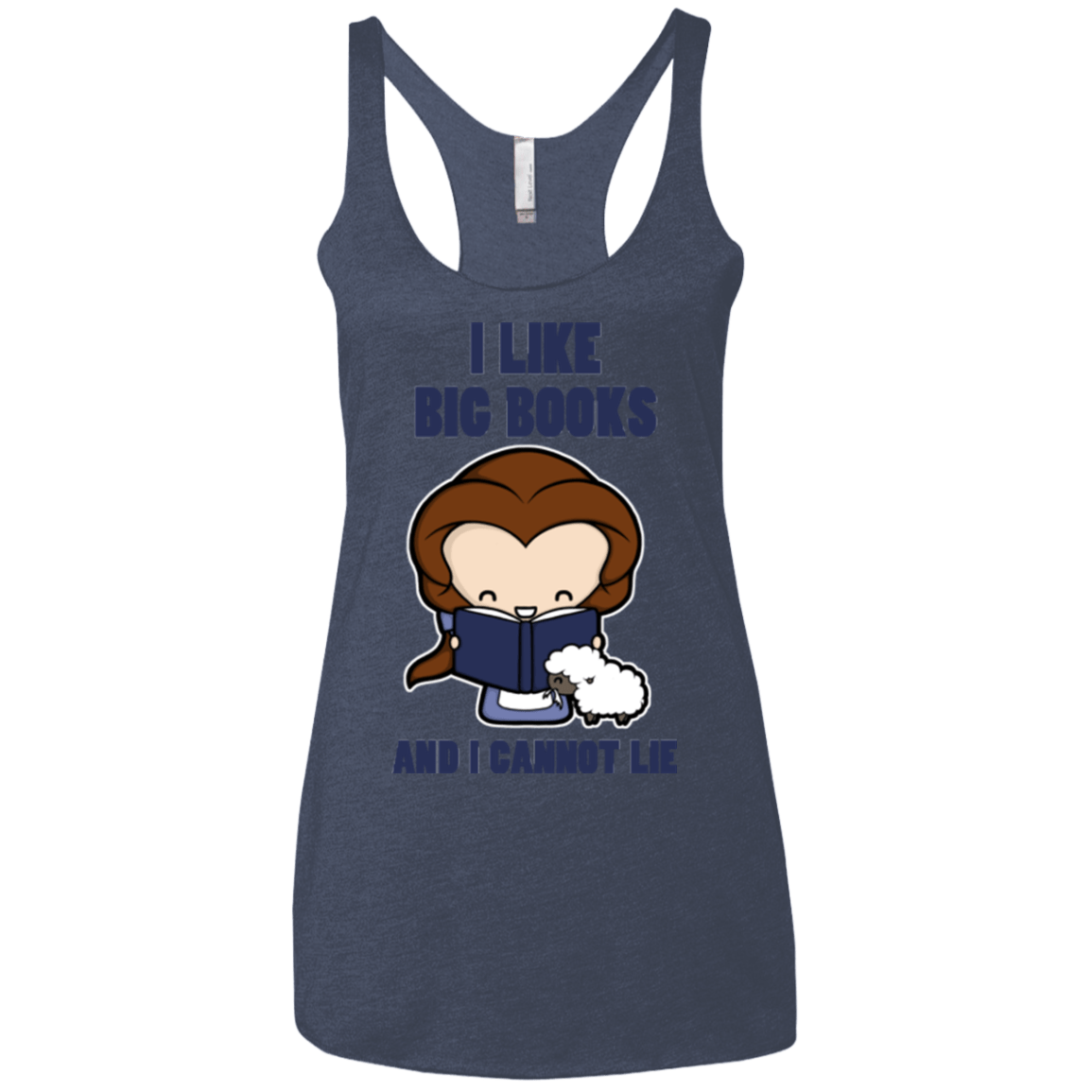 T-Shirts Vintage Navy / X-Small I Like Big Books Women's Triblend Racerback Tank