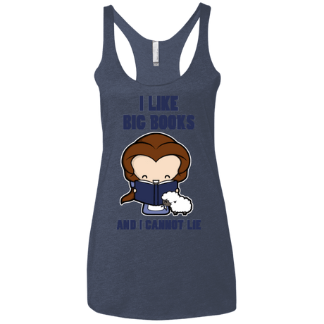 T-Shirts Vintage Navy / X-Small I Like Big Books Women's Triblend Racerback Tank