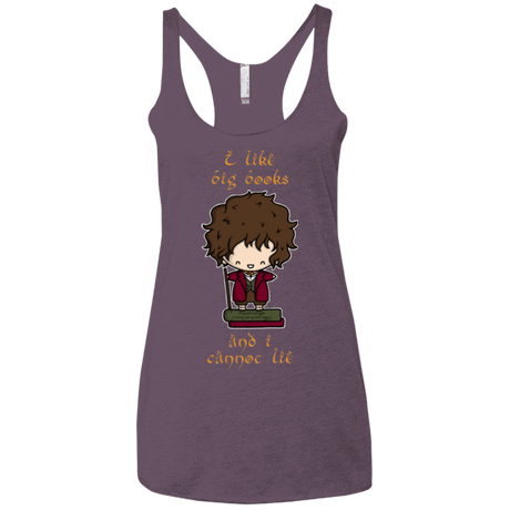 T-Shirts Vintage Purple / X-Small I Like Big Books Women's Triblend Racerback Tank