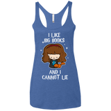 T-Shirts Vintage Royal / X-Small I Like Big Books Women's Triblend Racerback Tank