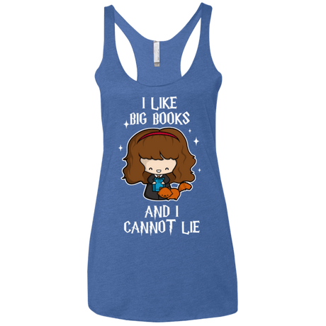 T-Shirts Vintage Royal / X-Small I Like Big Books Women's Triblend Racerback Tank
