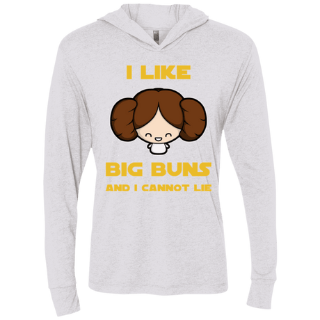 T-Shirts Heather White / X-Small I Like Big Buns Triblend Long Sleeve Hoodie Tee