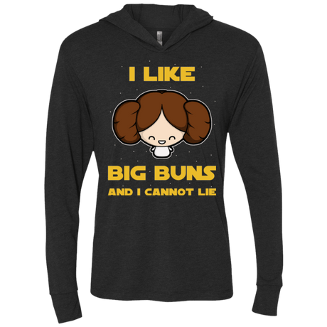 T-Shirts Vintage Black / X-Small I Like Big Buns Triblend Long Sleeve Hoodie Tee
