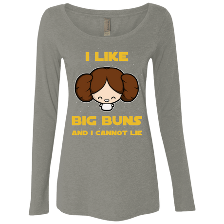 T-Shirts Venetian Grey / Small I Like Big Buns Women's Triblend Long Sleeve Shirt