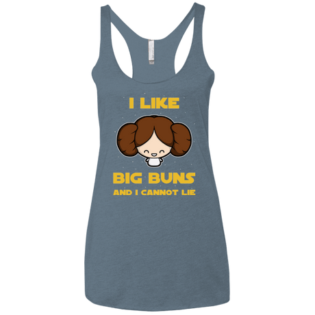 T-Shirts Indigo / X-Small I Like Big Buns Women's Triblend Racerback Tank