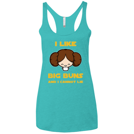 T-Shirts Tahiti Blue / X-Small I Like Big Buns Women's Triblend Racerback Tank