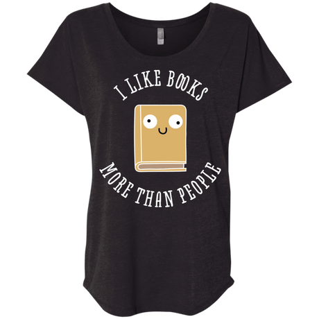 T-Shirts Vintage Black / X-Small I Like Books Triblend Dolman Sleeve