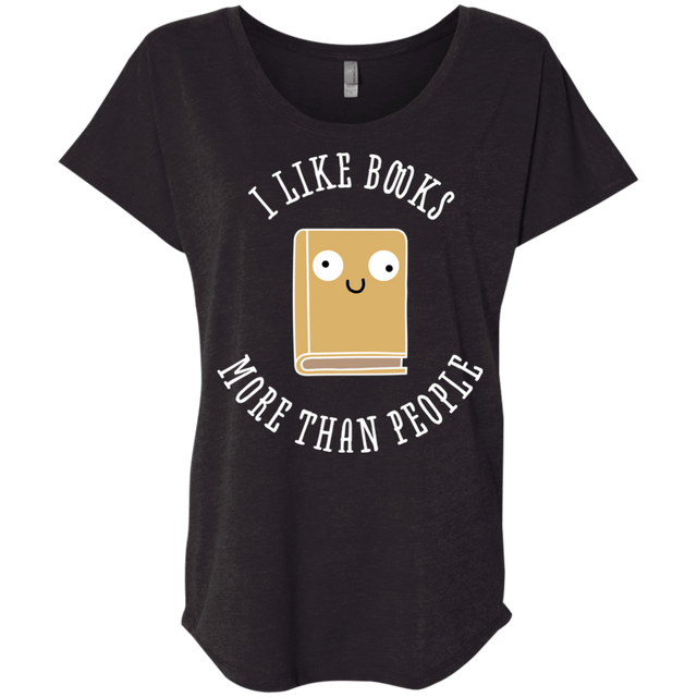 T-Shirts Vintage Black / X-Small I Like Books Triblend Dolman Sleeve