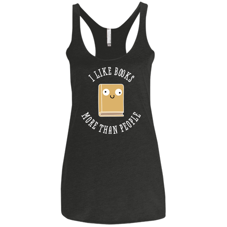 T-Shirts Vintage Black / X-Small I Like Books Women's Triblend Racerback Tank