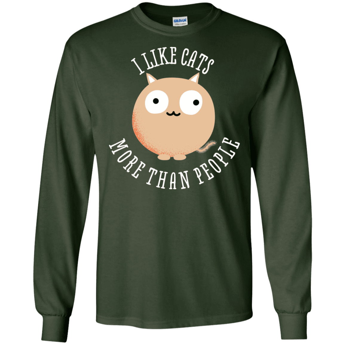 T-Shirts Forest Green / S I Like Cats Men's Long Sleeve T-Shirt