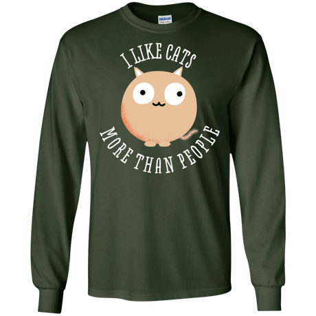 T-Shirts Forest Green / S I Like Cats Men's Long Sleeve T-Shirt