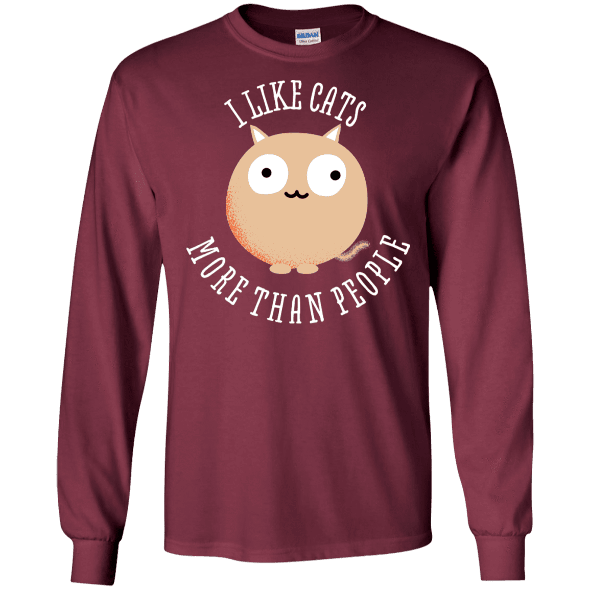 T-Shirts Maroon / S I Like Cats Men's Long Sleeve T-Shirt