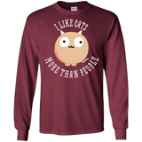 T-Shirts Maroon / S I Like Cats Men's Long Sleeve T-Shirt